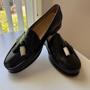Peter Huber Mens Leather Slip On Dress Loafers Size 11 Medium Black Tassel